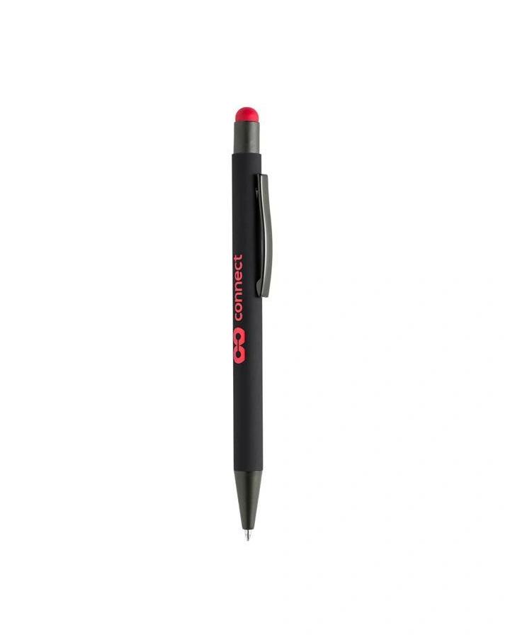 Lakola - VOJENS - Metal Soft-touch Ballpen with Stylus - Red