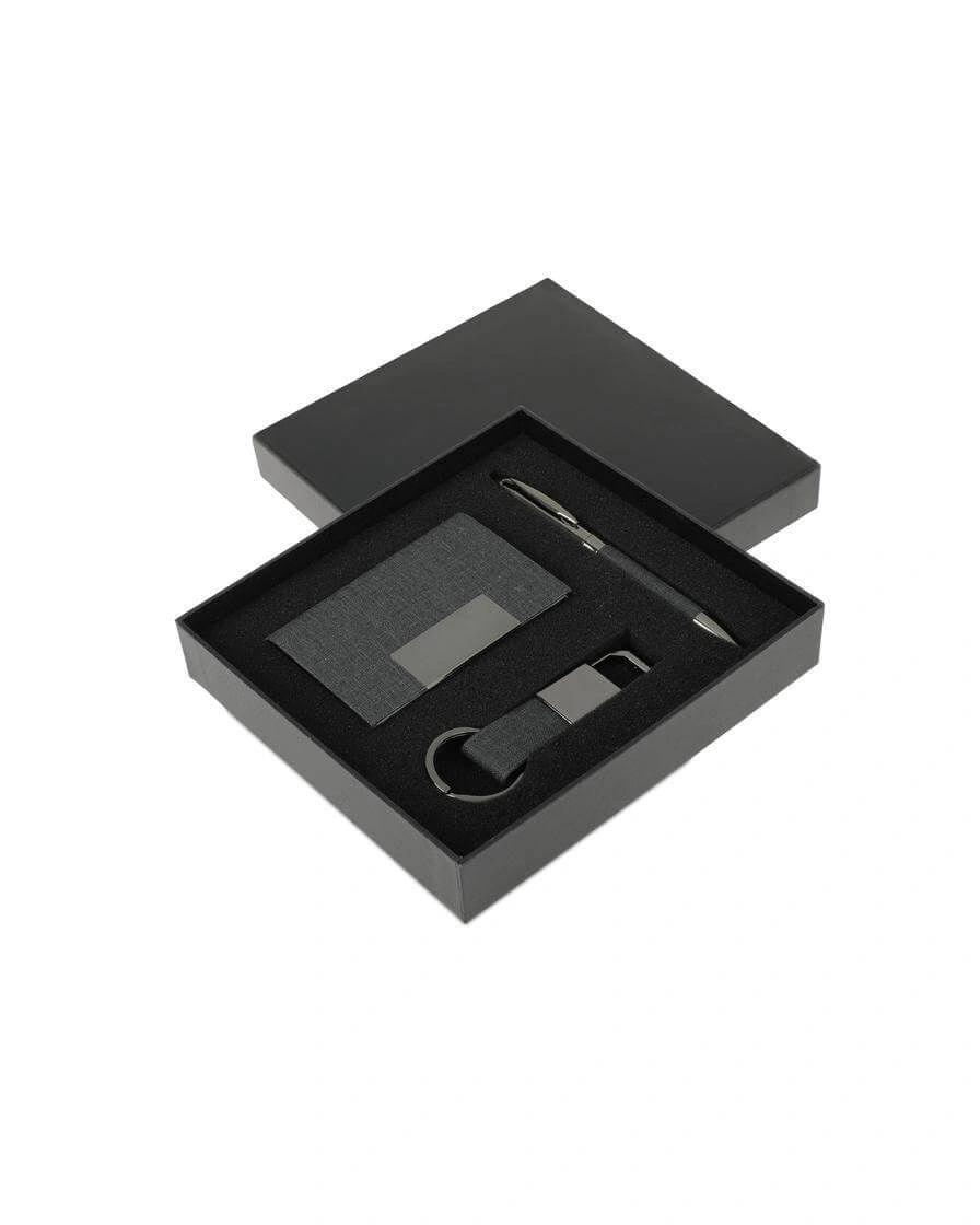 Fabida - SILVAN - Gift Set (Card Holder, Key Chain and Pen) - Black