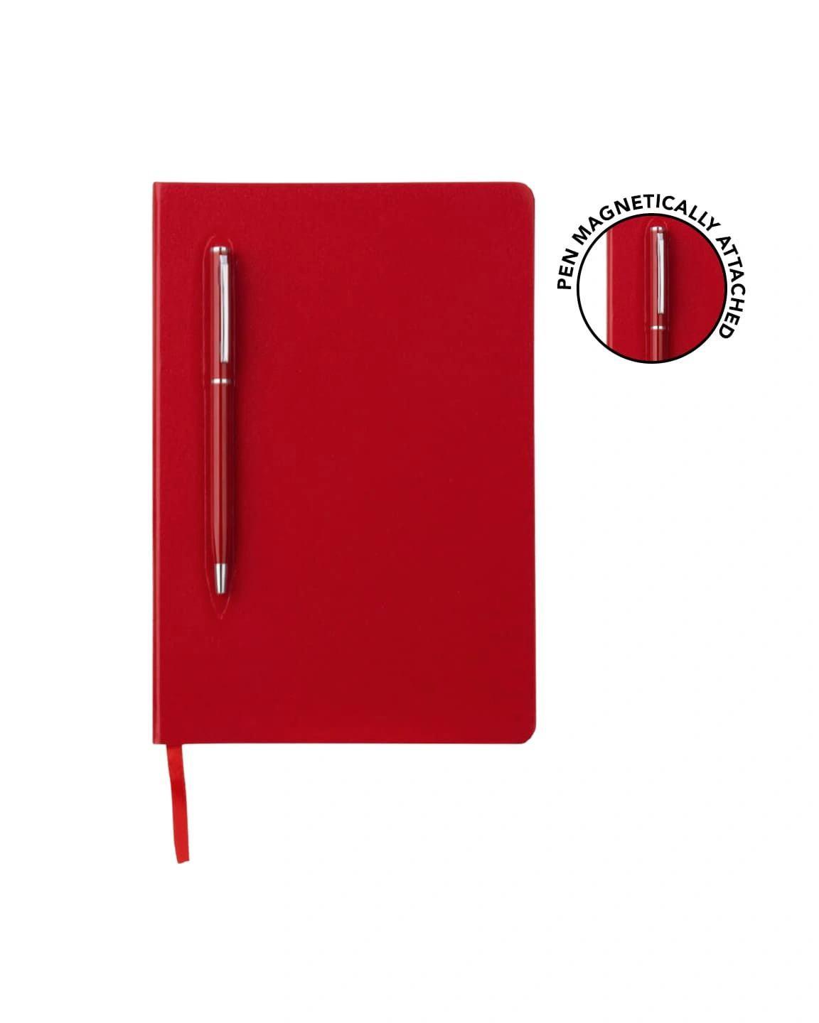 Lidede - CAMPINA - A5 Hard Cover Notebook with Metal Pen - Red