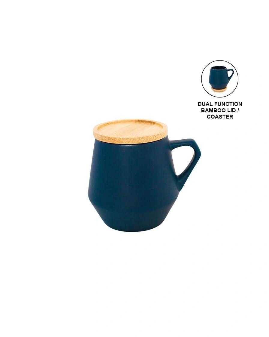 Gaboki - SEVILLA - eco-neutral Ceramic Mug with Bamboo Lid - Blue