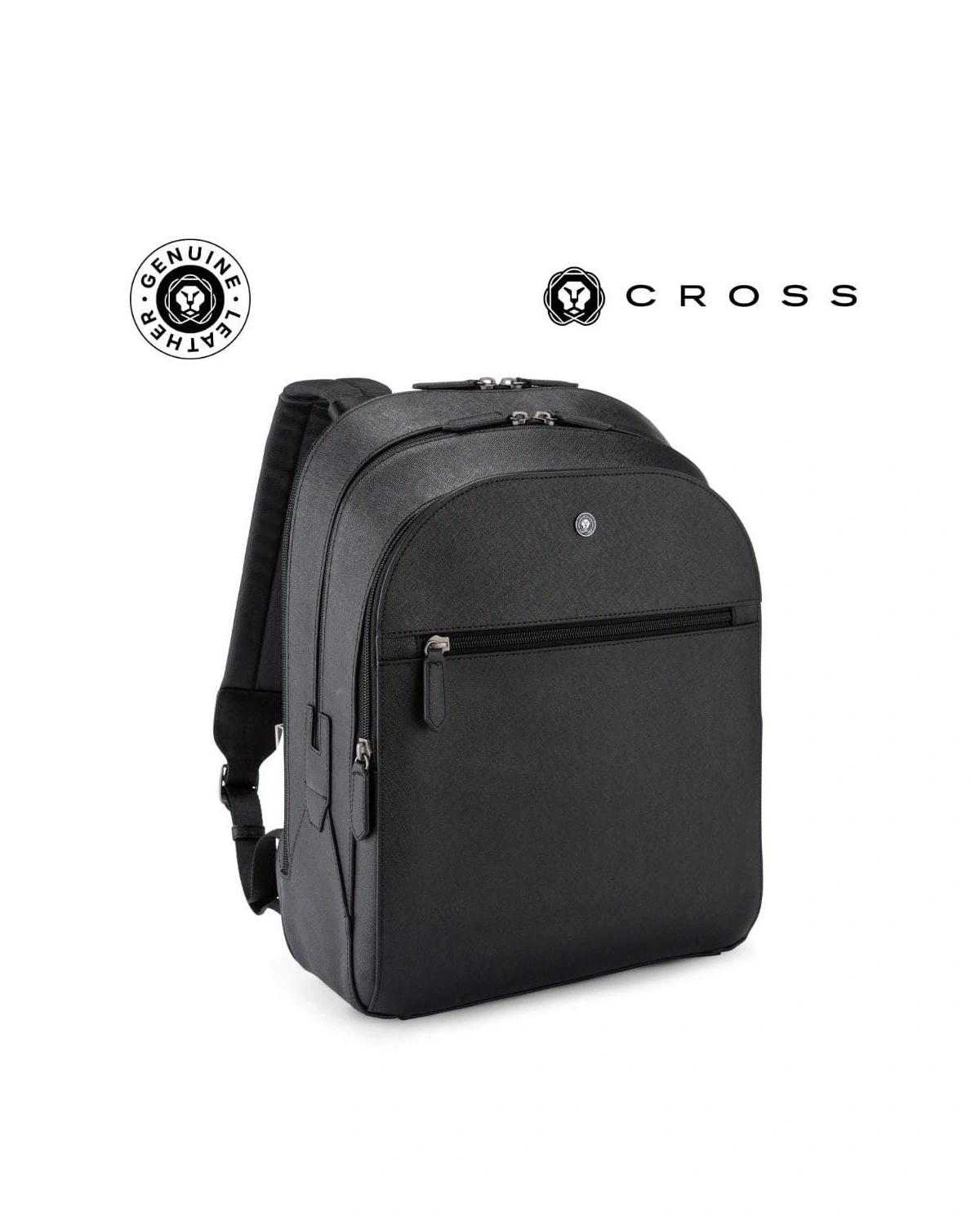 Fokako - Cross Luxury Leather Backpack - Black