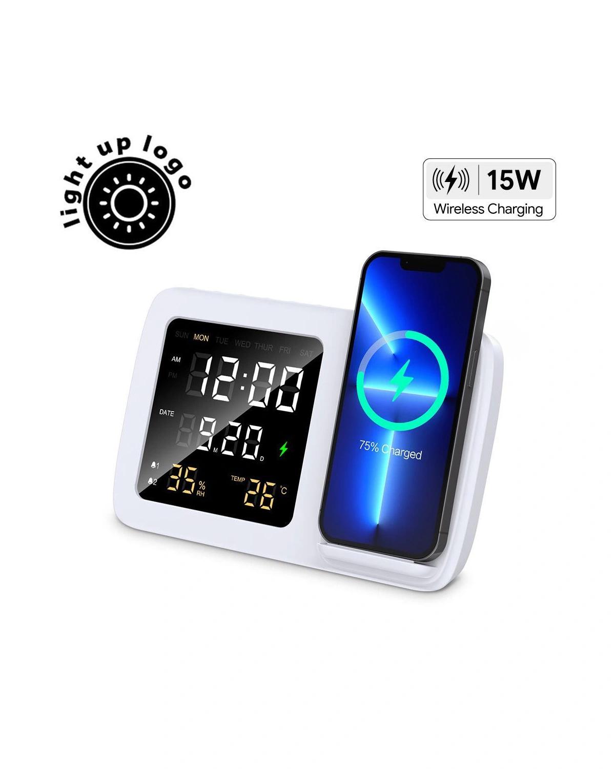 Fadifo - RISE - Digital Alarm Clock Wireless Charger - White