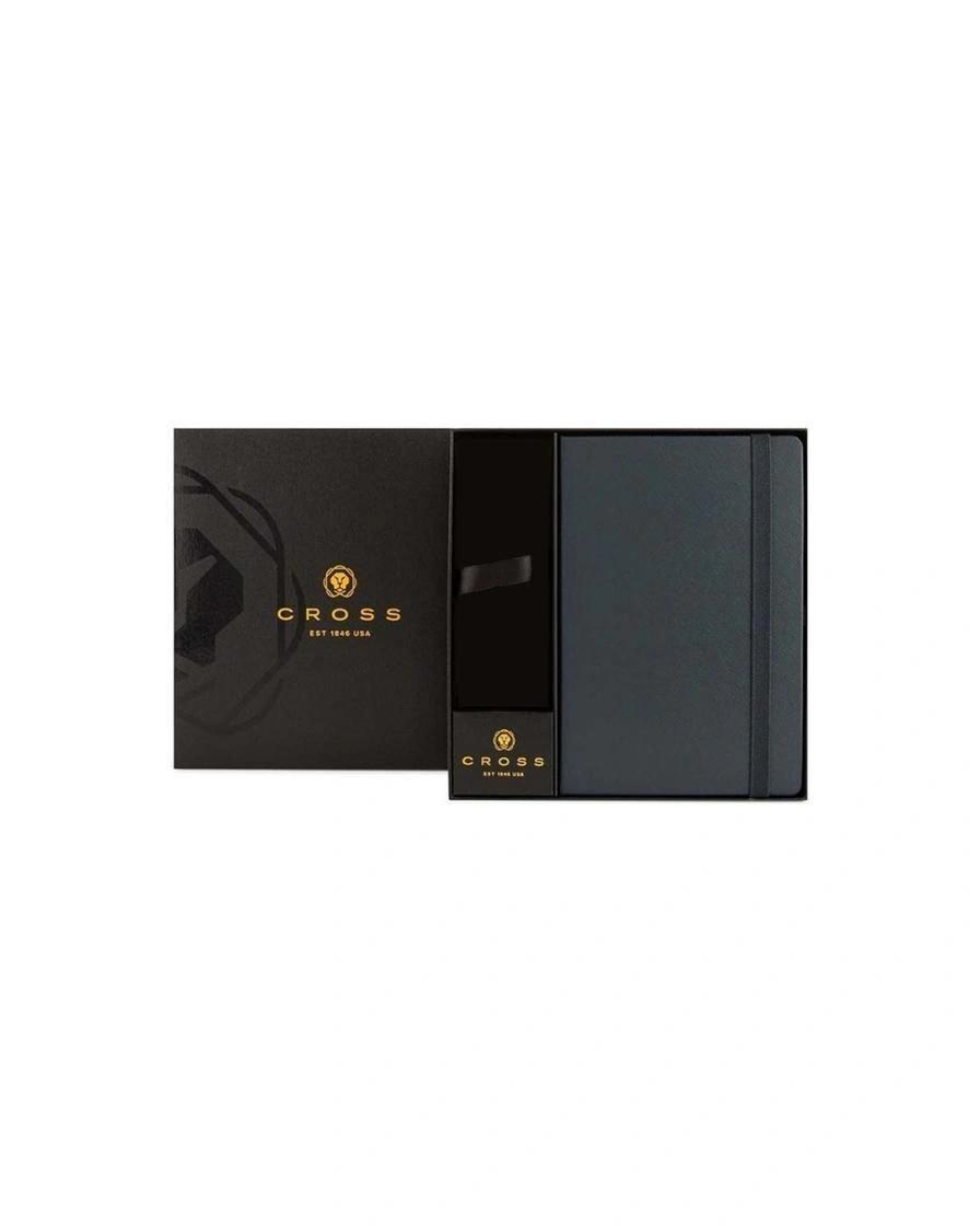 Difeci - Cross Hardcover Notebook & 2pc Gift Box - Navy Blue