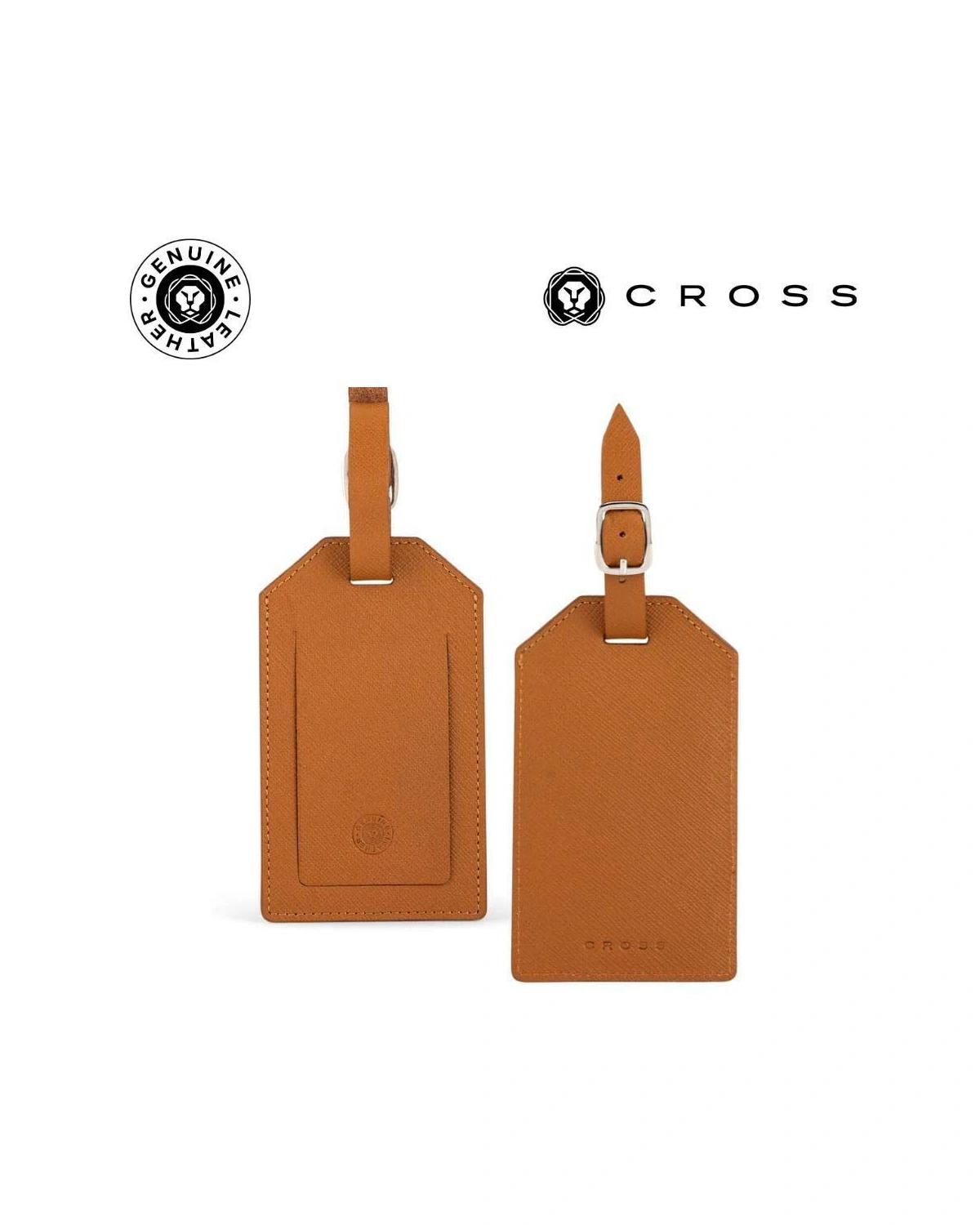 Cegoho - CROSS Saffiano Leather Luggage Label - Mocha