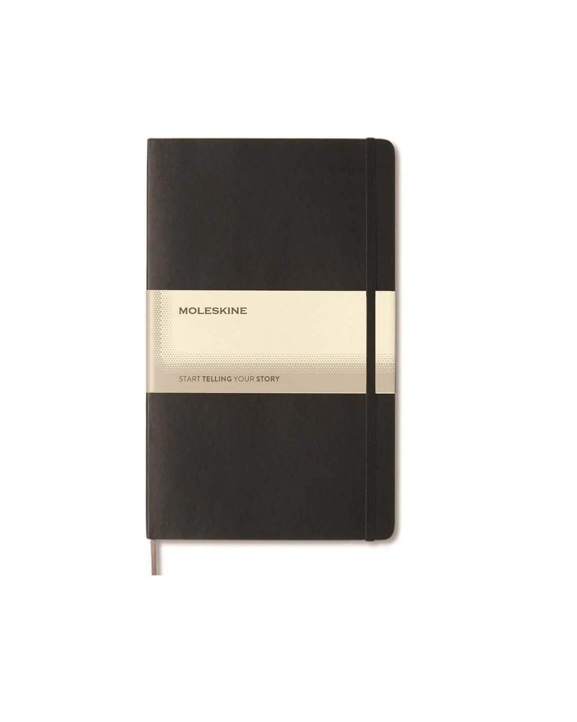 Bogida - Moleskine Hard Cover, Medium Size Ruled Notebook - Black