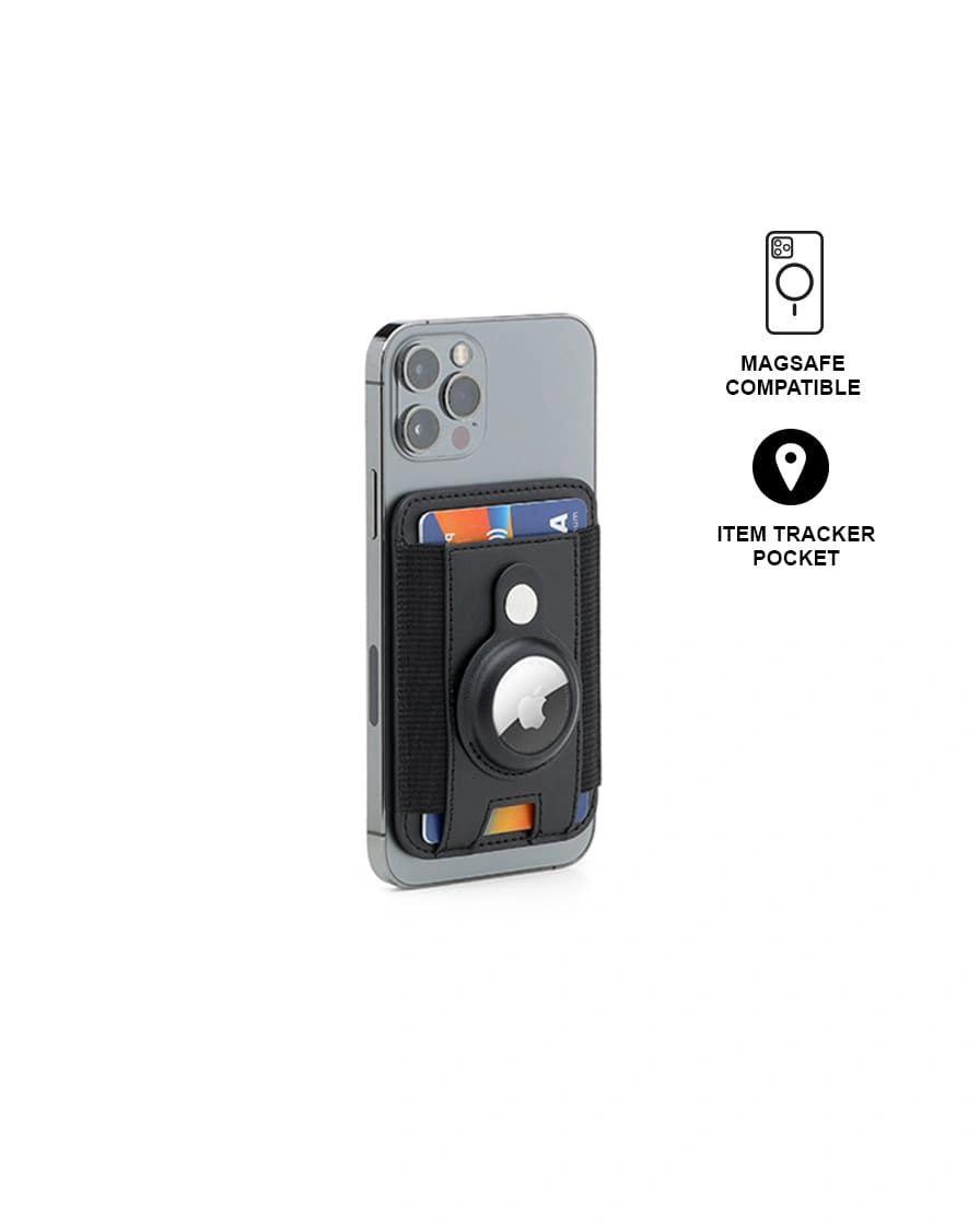 Begeha - MARZ - Santhome® Magnetic Phone Cardholder with Santhome Tag Pocket - Black
