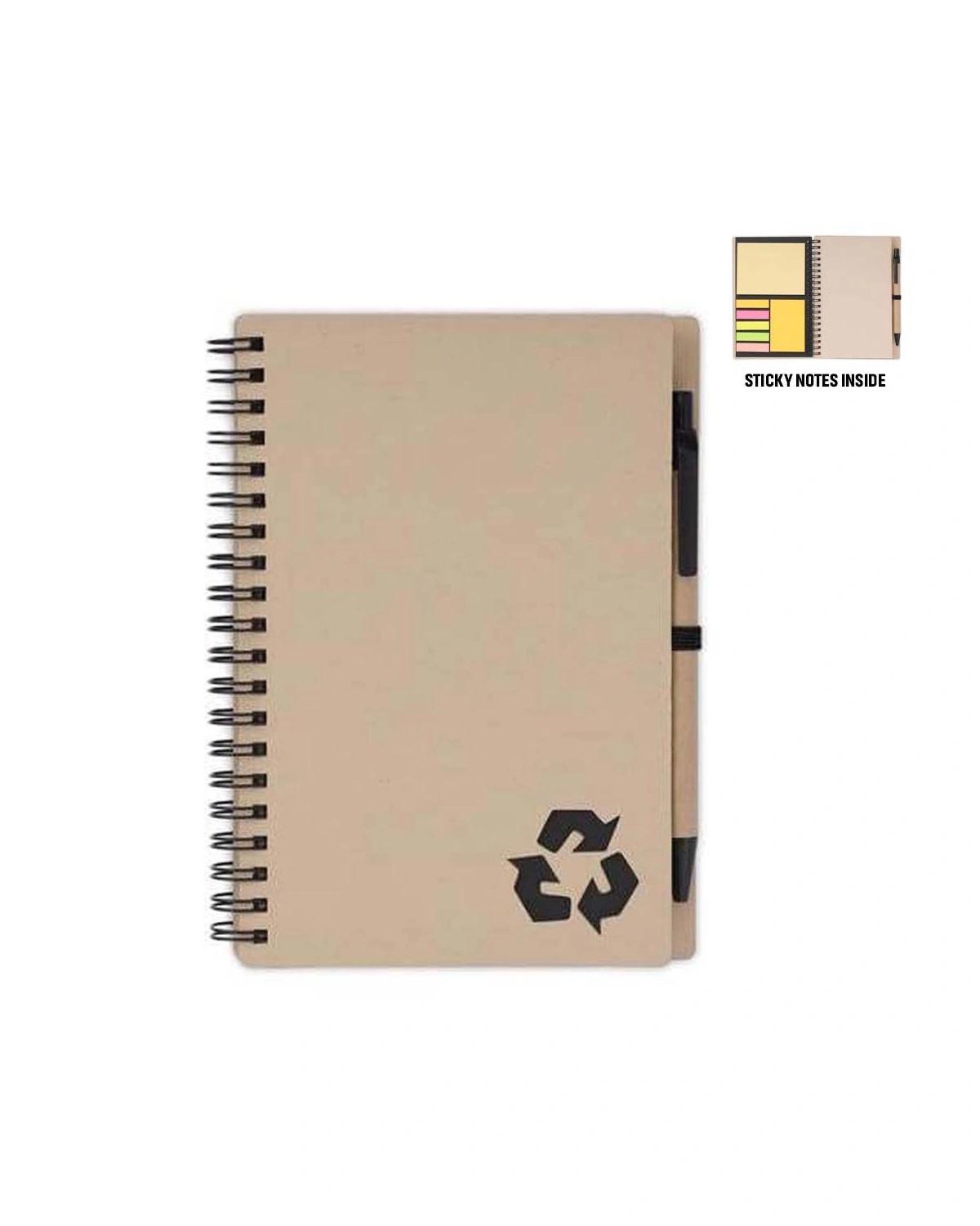 Cikede - SION- eco-neutral B6 Notepad & Pen Set with Sticky Note - Black
