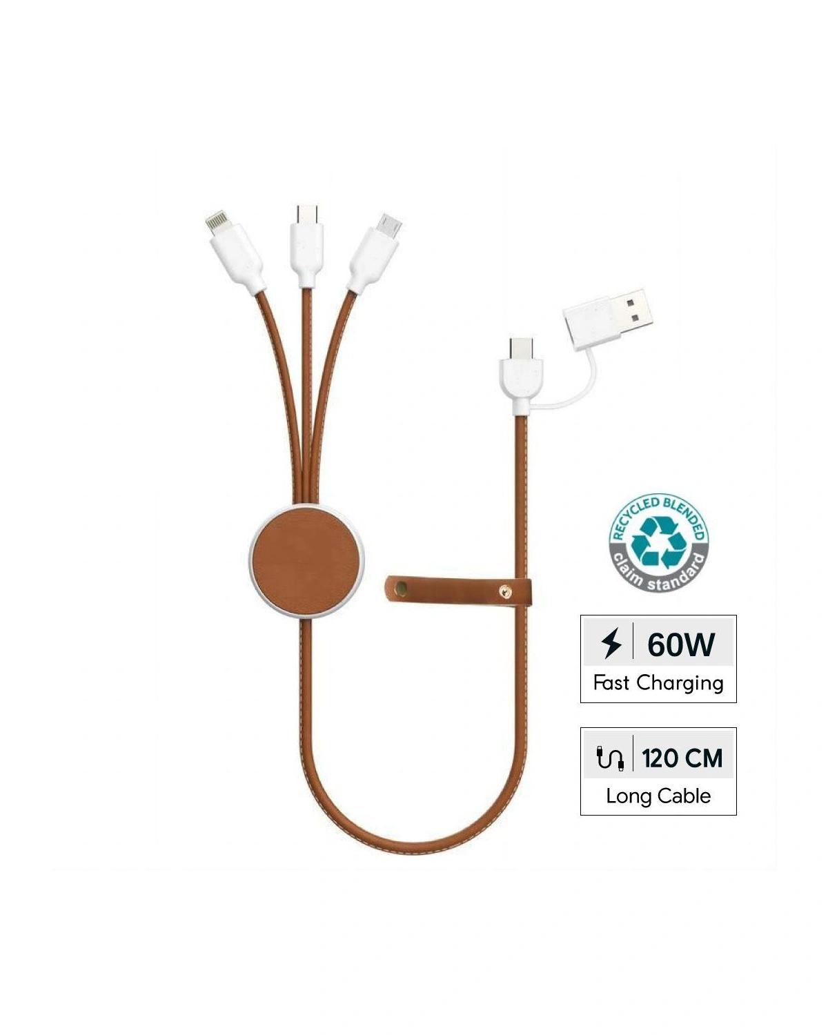 Hehoge - KOPER - @memorii Recycled 6-in-1 Charging Cable - White