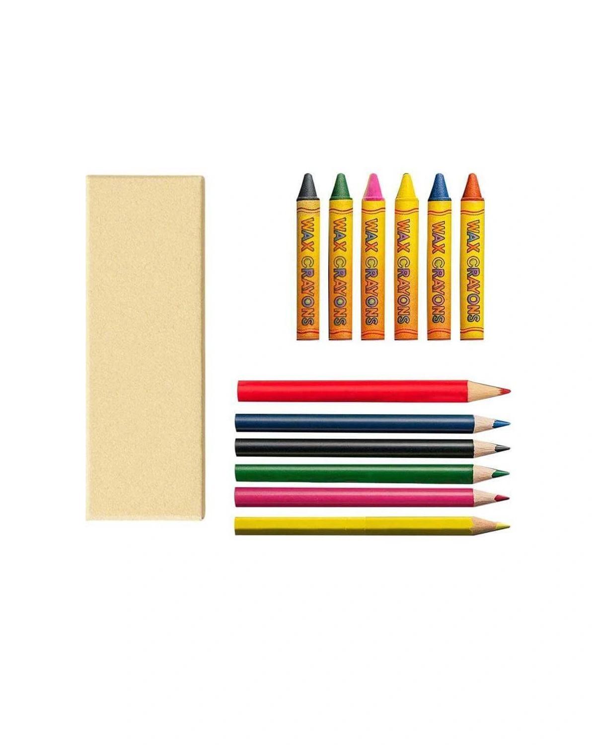 Kadike - ROCA - Set of Color Pencils & Crayons in Lemongrass Paper Box
