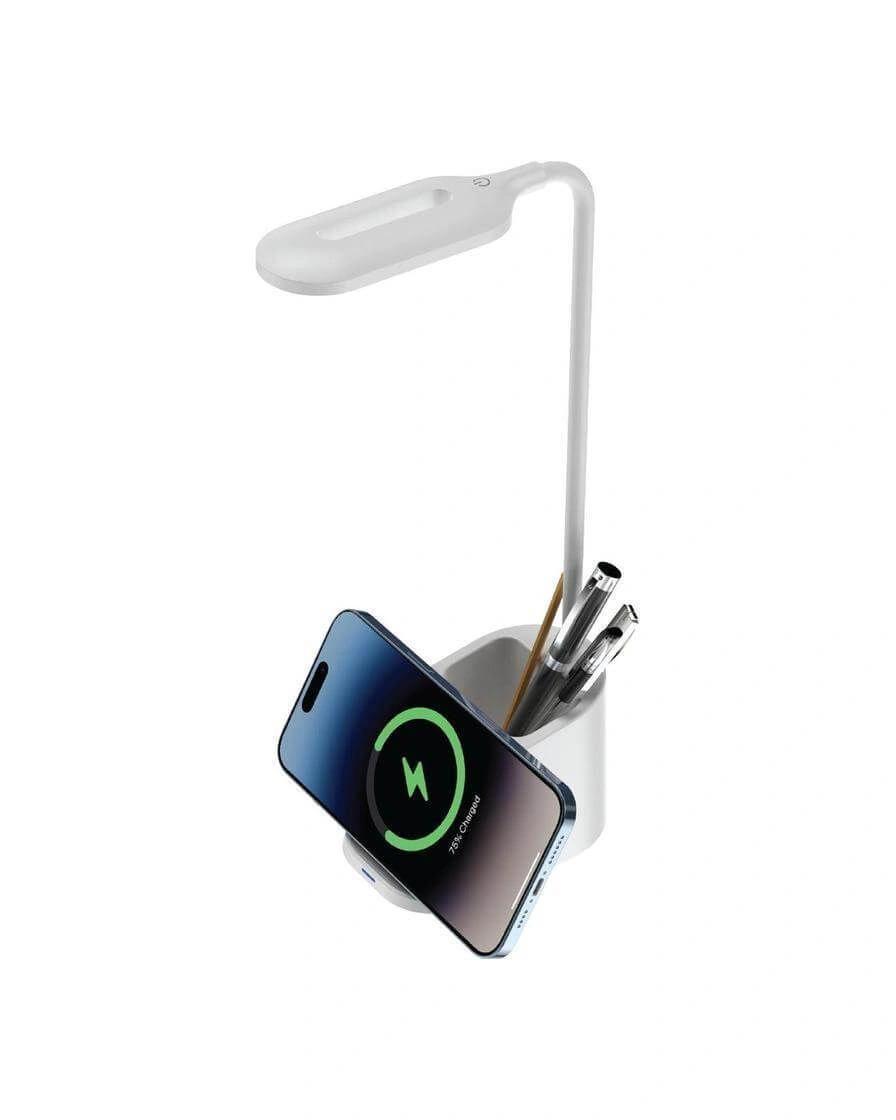Golida - ALMERE - 3-in-1 Desk Lamp with 15W Wireless Charger & Pen Holder - White