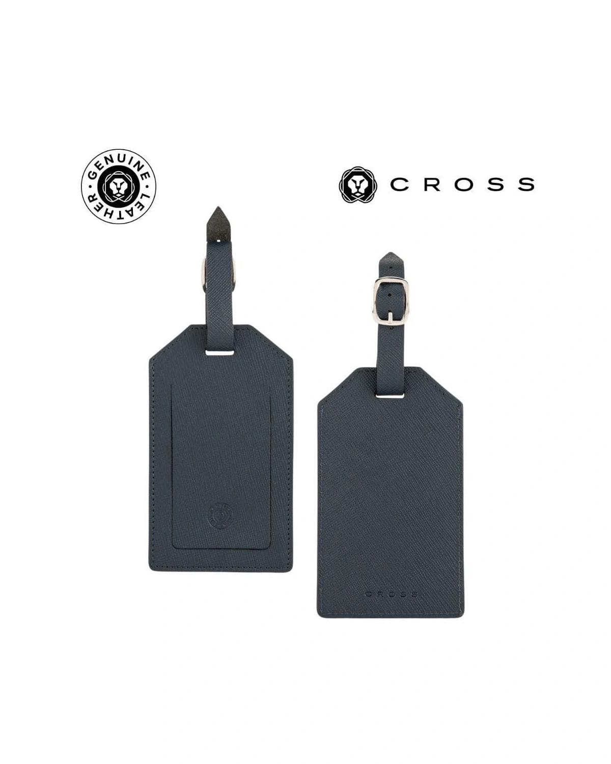 Fihigi - CROSS Saffiano Leather Luggage Label - Navy Blue
