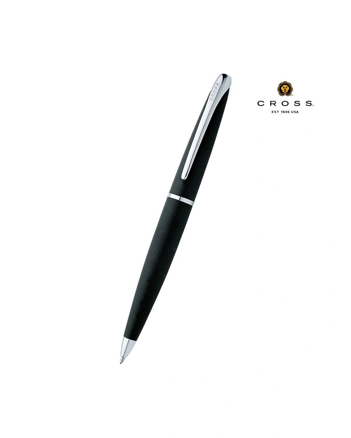 Gadaga - Cross ATX® Basalt Black with Polished Chrome Appointments Ballpoint Pen (Blue Ink)