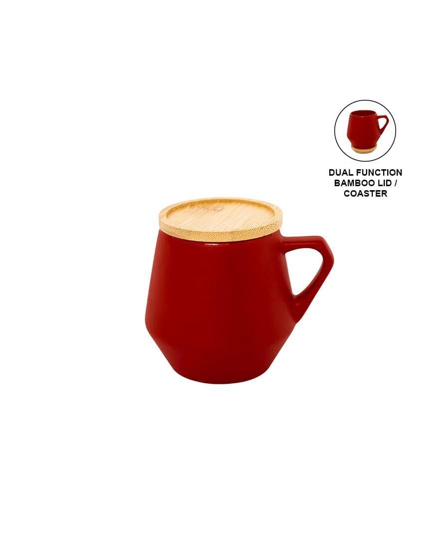 Baliho - SEVILLA - eco-neutral Ceramic Mug with Bamboo Lid - Red