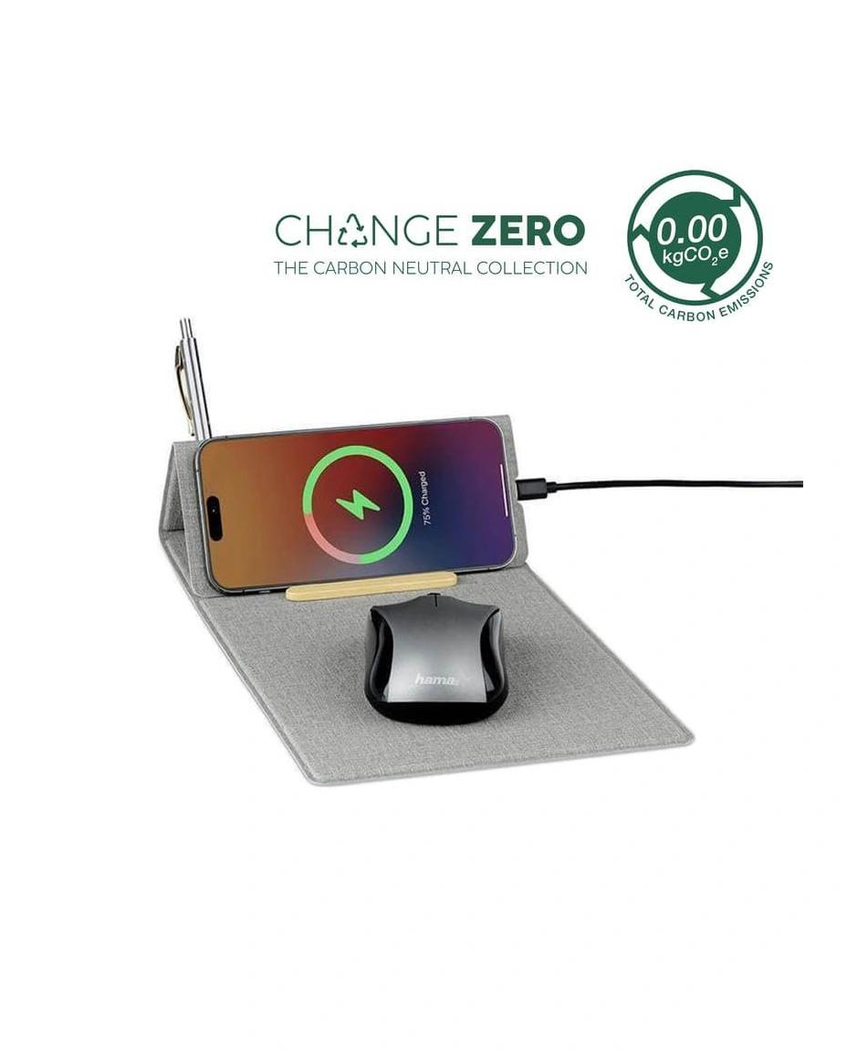Gegici - BLACE - CHANGE ZERO Recycled PU 15W Wireless Mousepad & Desk Organizer - Grey