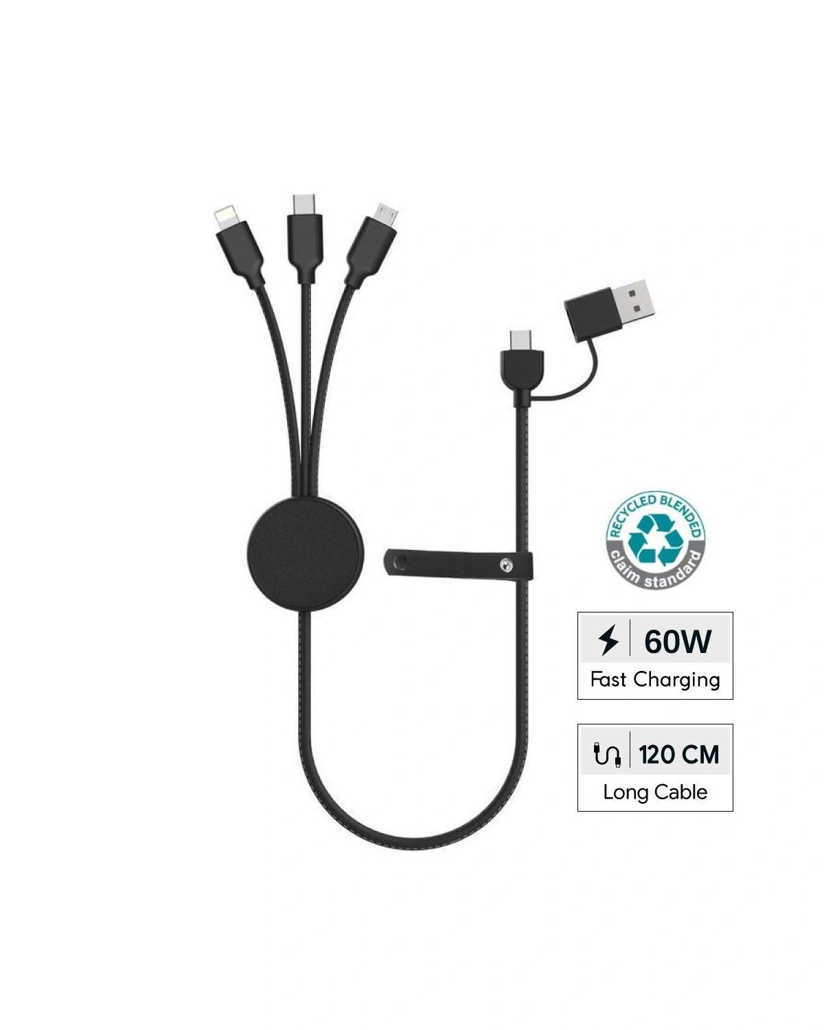Kefoga - KOPER - @memorii Recycled 6-in-1 Charging Cable - Black