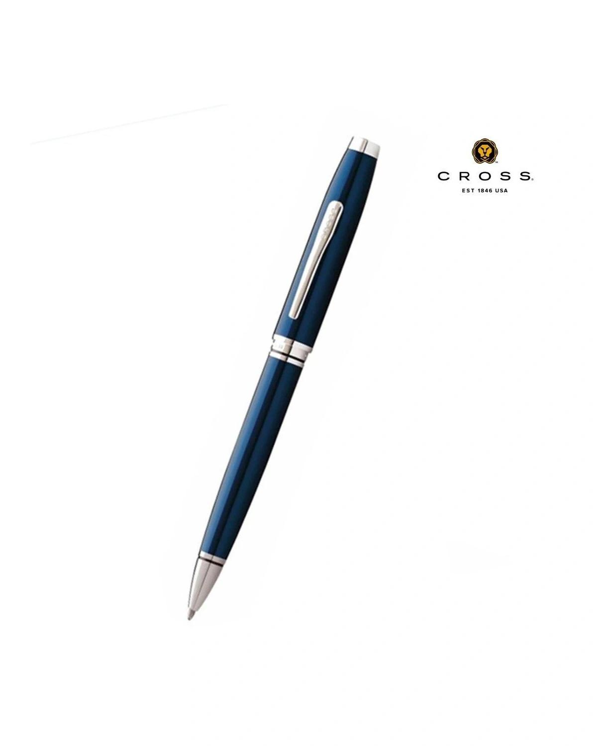 Gekegi - Cross Coventry Blue Lacquer with Polished Chrome Appointments Ballpoint Pen (Blue Ink)