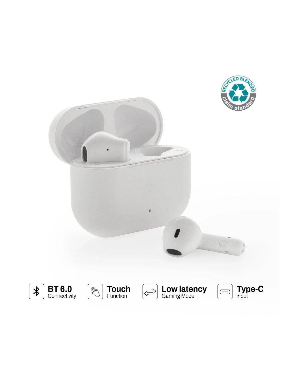 Calaho - TUNEVO RCS recycled plastic wireless earbuds - White