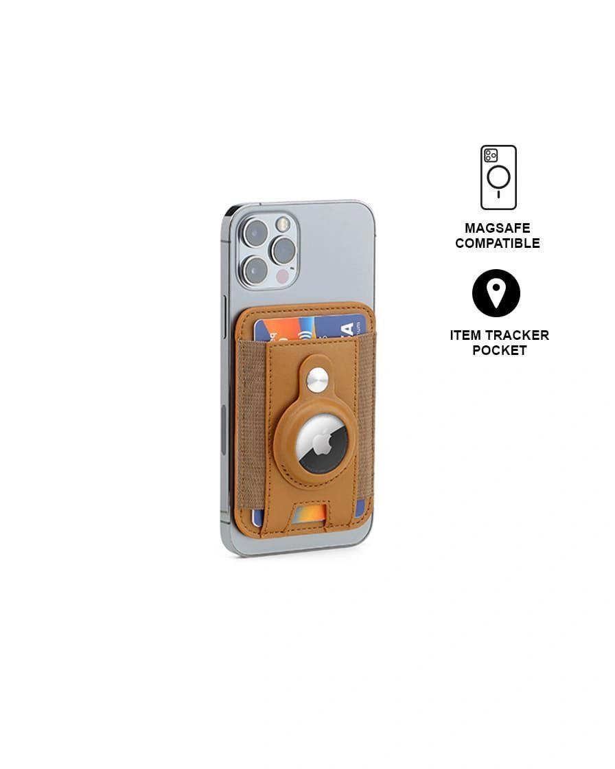 Dalabi - MARZ - Santhome® Magnetic Phone Cardholder with Santhome Tag Pocket - Tan