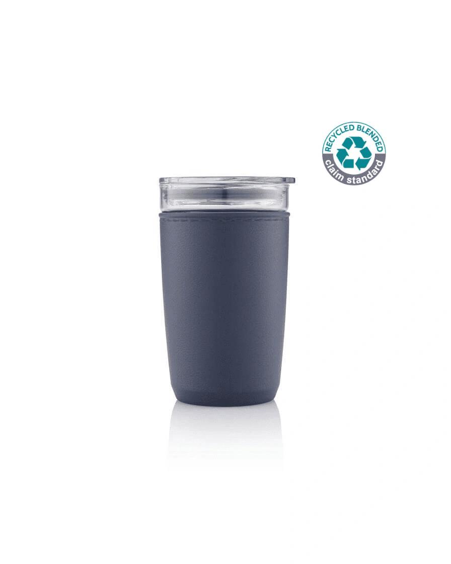 Hicifa - CERRA - Hans Larsen Premium Glass Tumbler with Recycled Protective Sleeve - Blue
