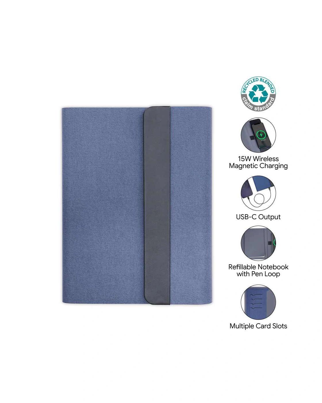 Cobeho - BERGMUND - Santhome 10000mAh Mag Wireless Powerbank Portfolio - Navy