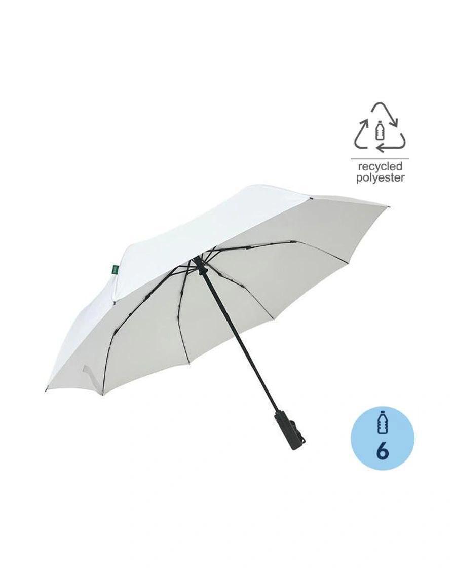 Kekako - URBINO - Santhome RPET Auto-Open 23" Umbrella with SPF50 UV Protection - White