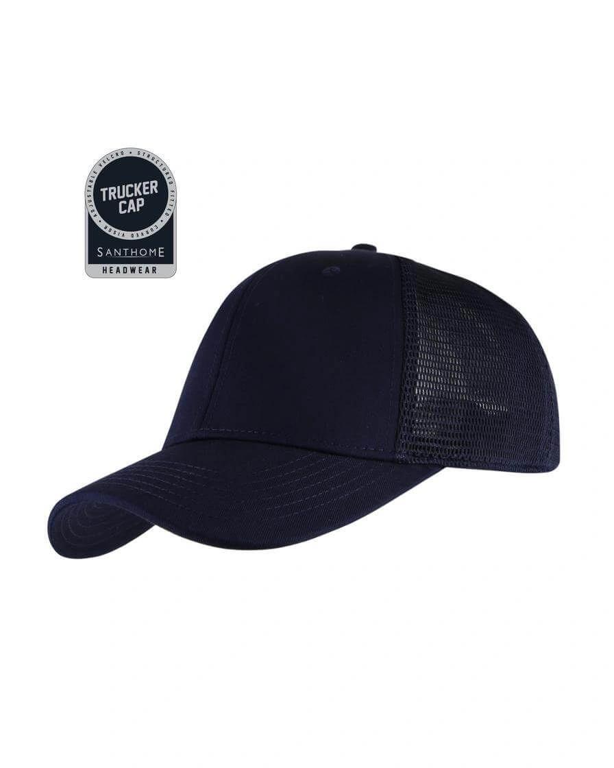 Becale - SWIFT - Santhome 6 Panel Trucker Cap - Navy Blue