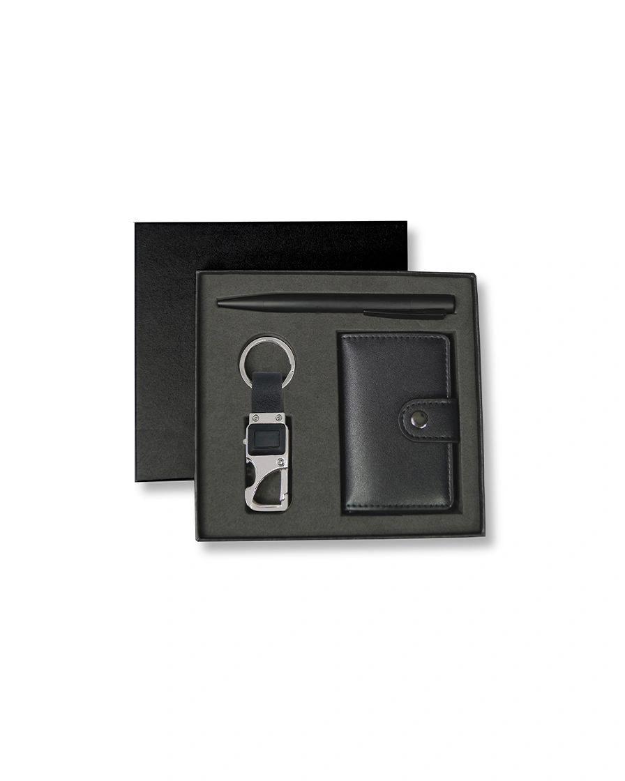 Golola - REINE - Set of RFID Card Holder, Key Chain and Pen - Black