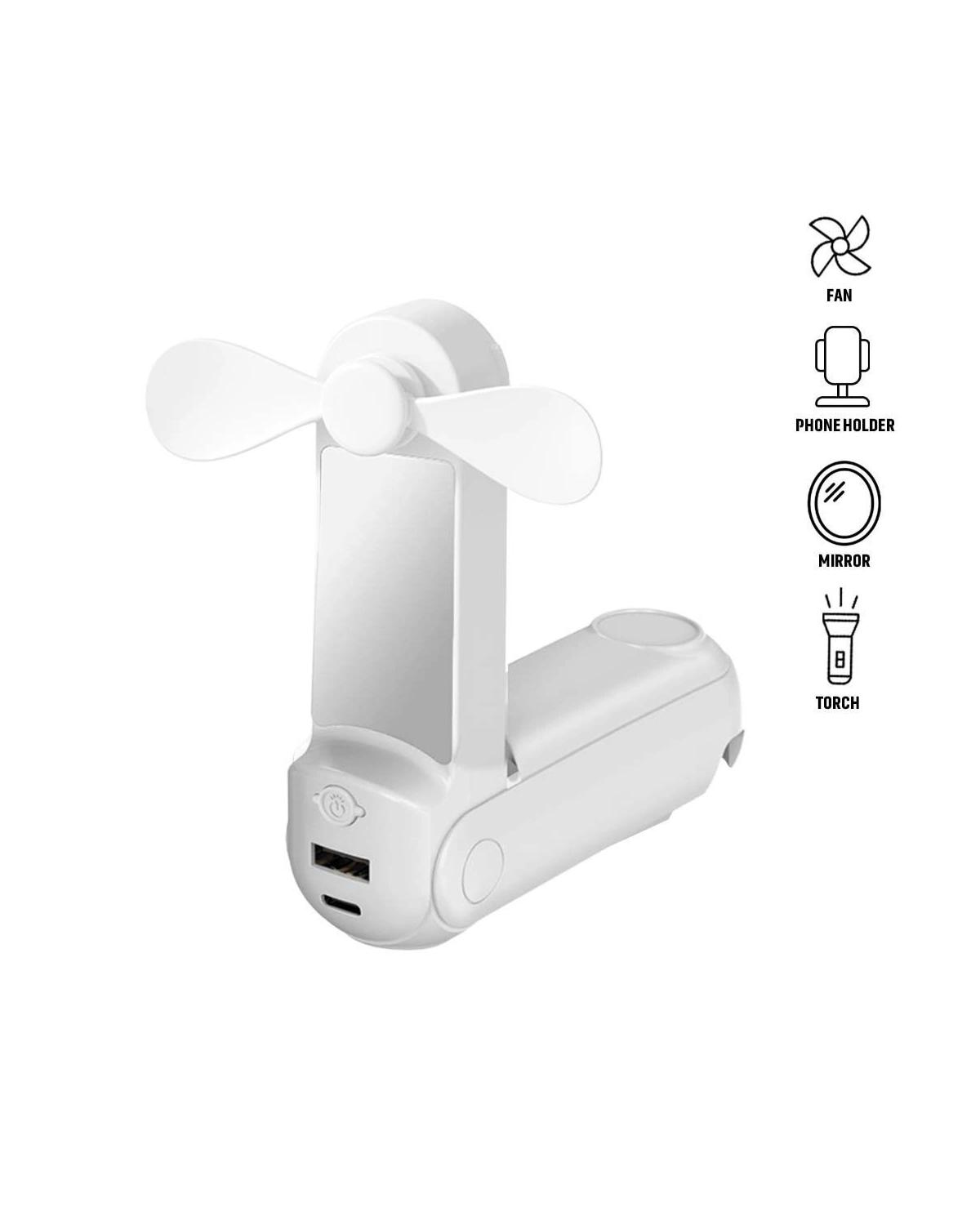 Gibalo - ARCHIE - 5-in-1 Powerbank Fan with Torch, Phone Holder & Mirror