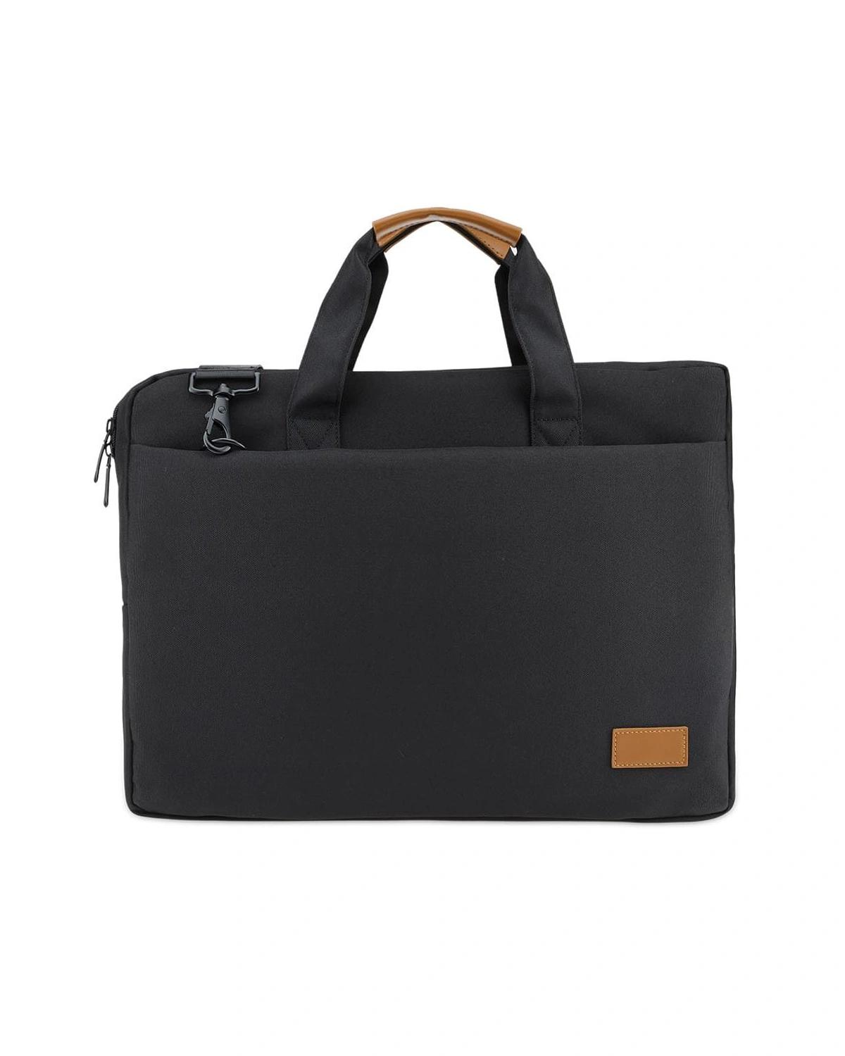 Difebi - SLOTEN - Santhome® 15" Laptop Bag - Black/Tan