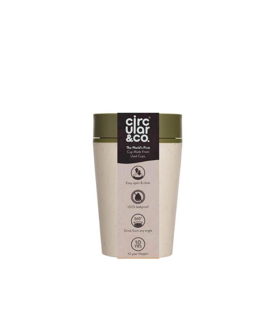 Fakolo - Circular Cup 8oz Cream & Honest Green