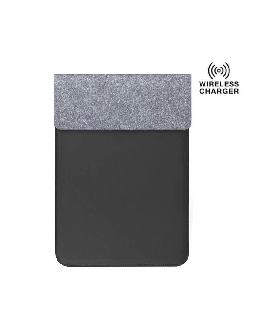 Gefoke - CAMDEN - 14" Felt Laptop Sleeve With 15W Magnetic Charger - Black