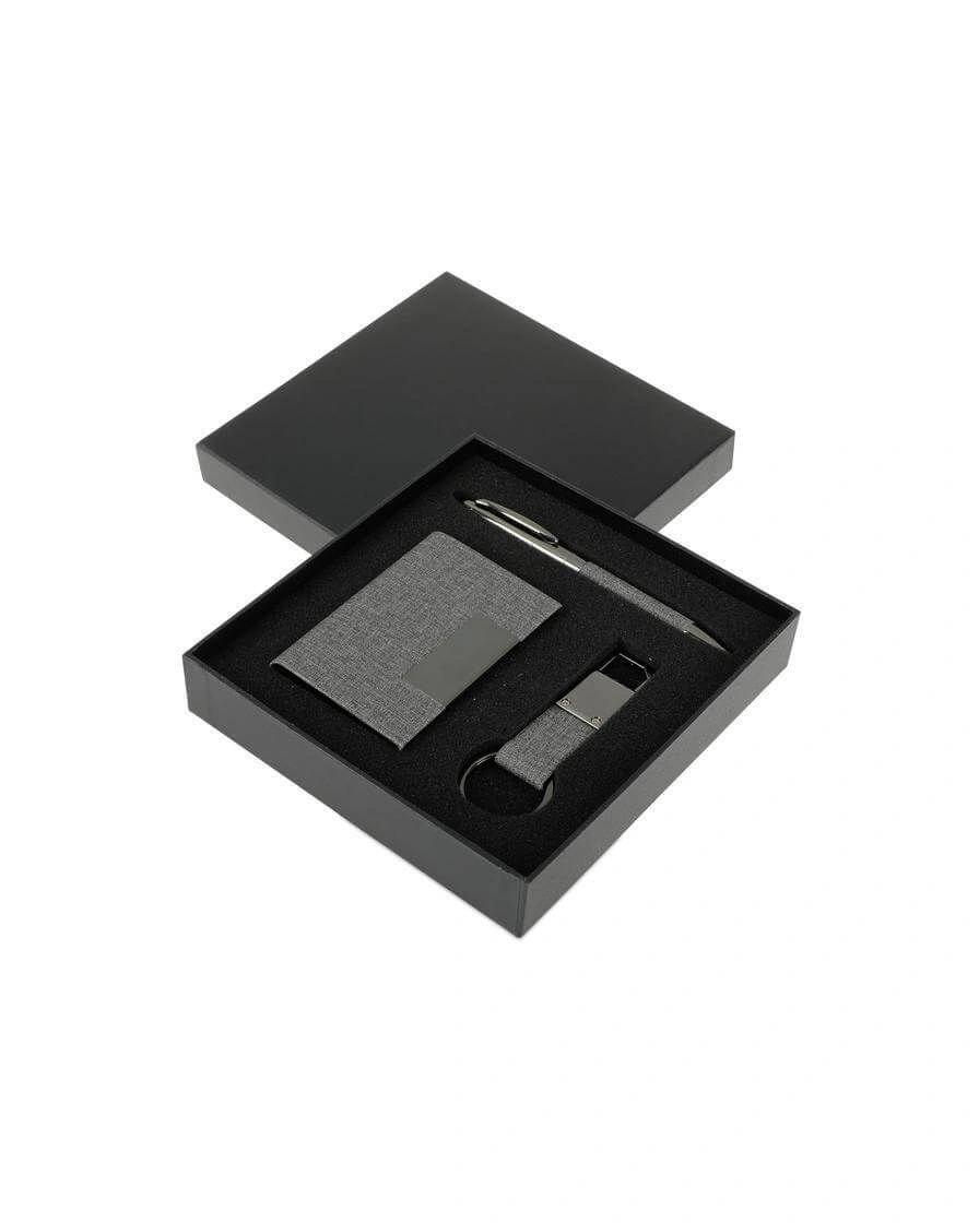 Gofeho - SILVAN - Gift Set (Card Holder, Key Chain and Pen) - Grey