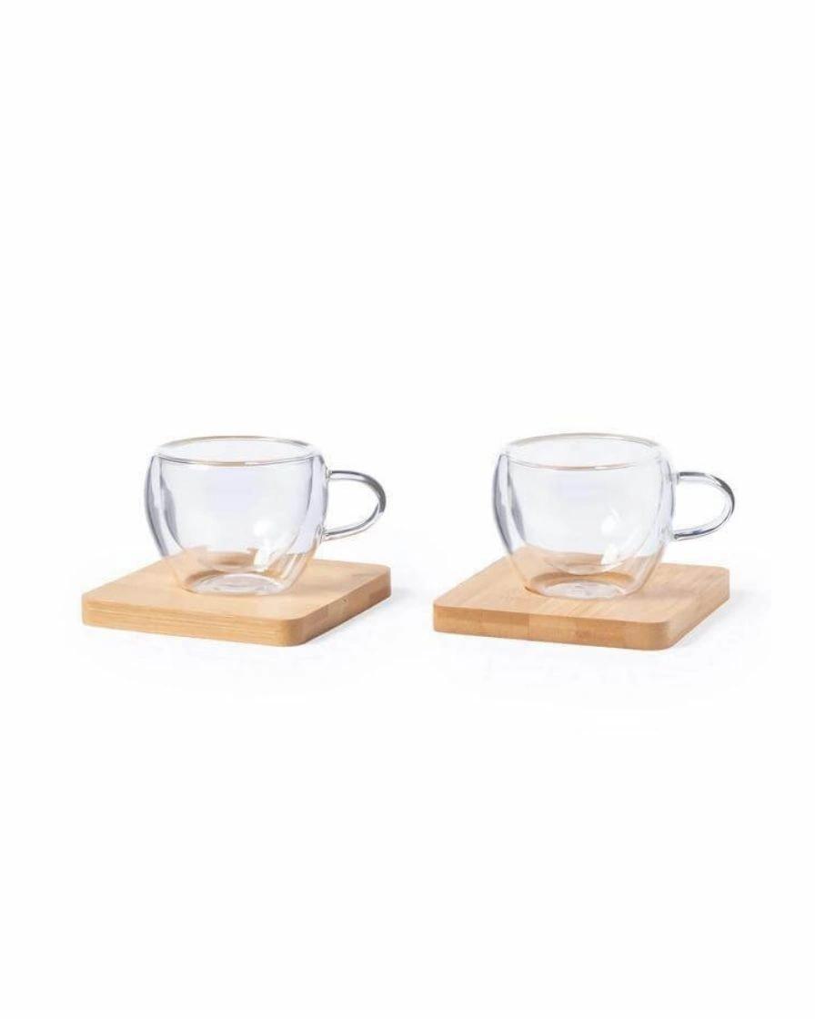 Folalo - PAMA - Set of 2 Expresso Cup with Bamboo Coaster