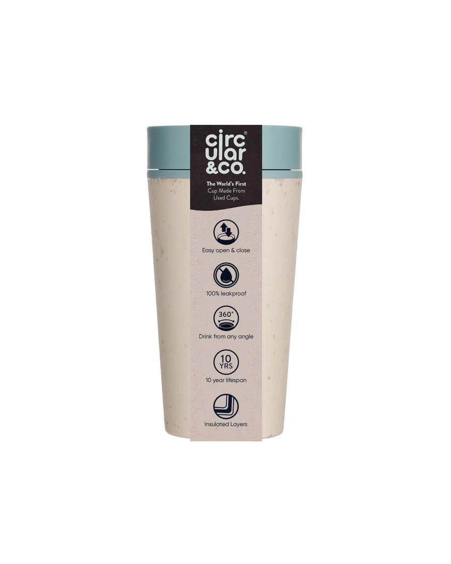 Gogebe - Circular Cup 12oz Cream & Faraway Blue