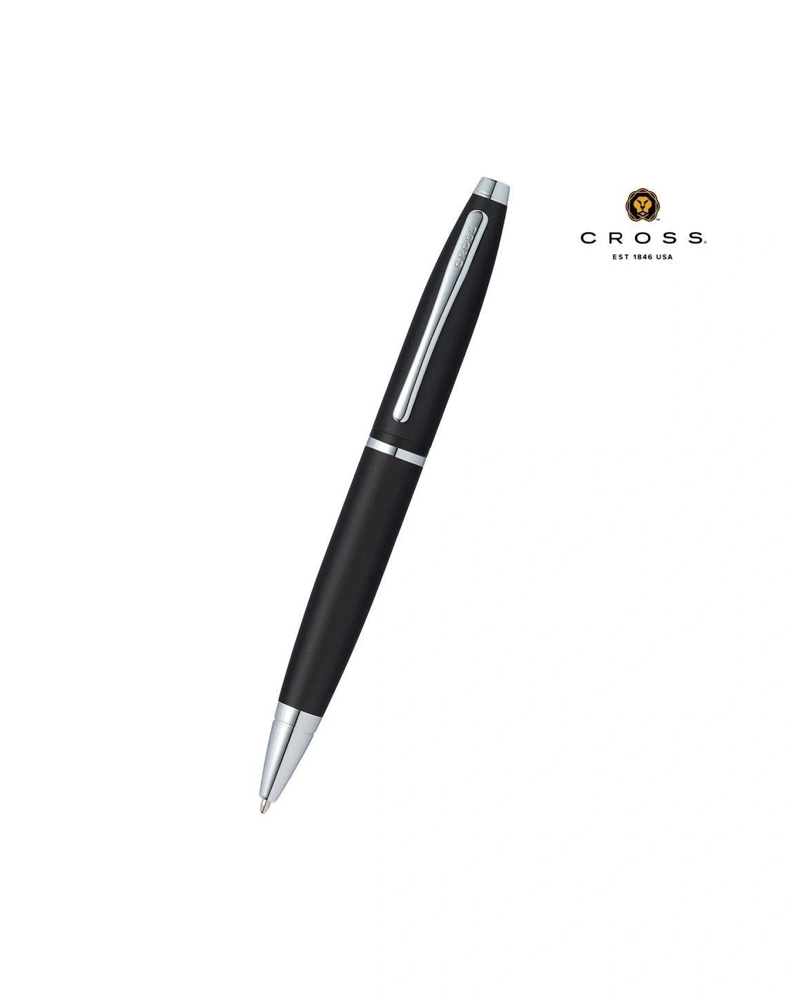 Ligiki - Cross CalaisTM Matte Black with Polished Chrome Appointments Ballpoint Pen (Blue Ink)