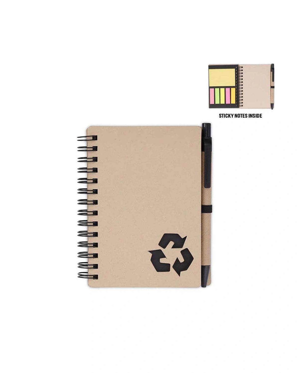 Kigebi - HASSA - eco-neutral A6 Notepad & Pen Set with Sticky Note - Black