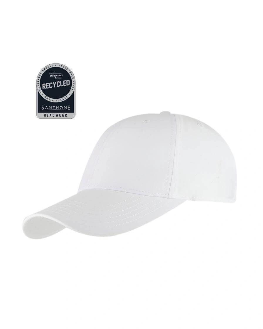 Badagi - ULTRA - Santhome RPET 6 Panel DryNCool® Sport Cap - White