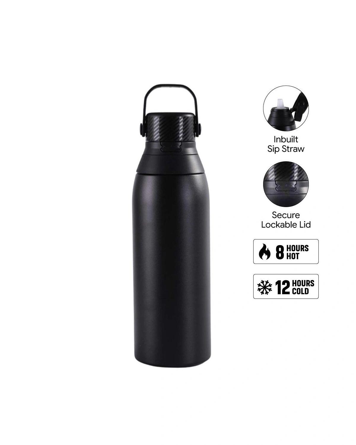 Kikifi - EVORA - Hans Larsen Double Wall Stainless Steel Vacuum Bottle - 750ml - Black