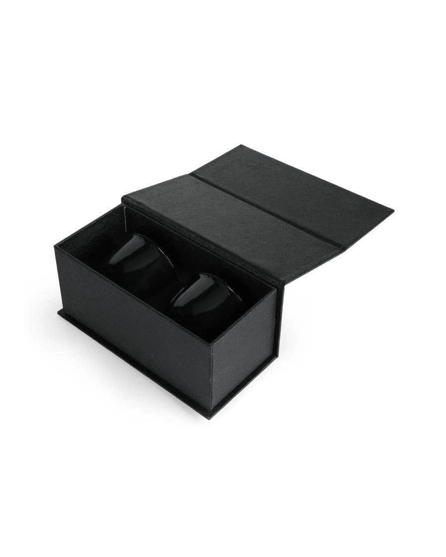 Lifebi - KHAWA - Hans Larsen Gift Set of 2 Premium Arabian Coffee Cups - Black
