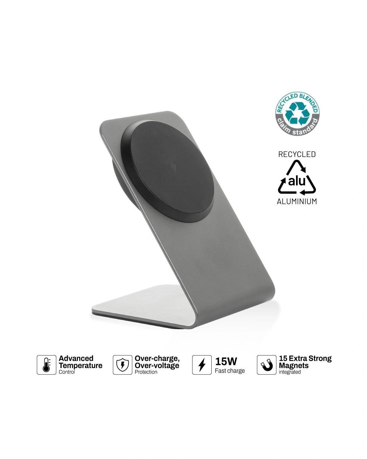 Licige - TERRA aluminum 15W magnetic wireless charging phone stand - Grey