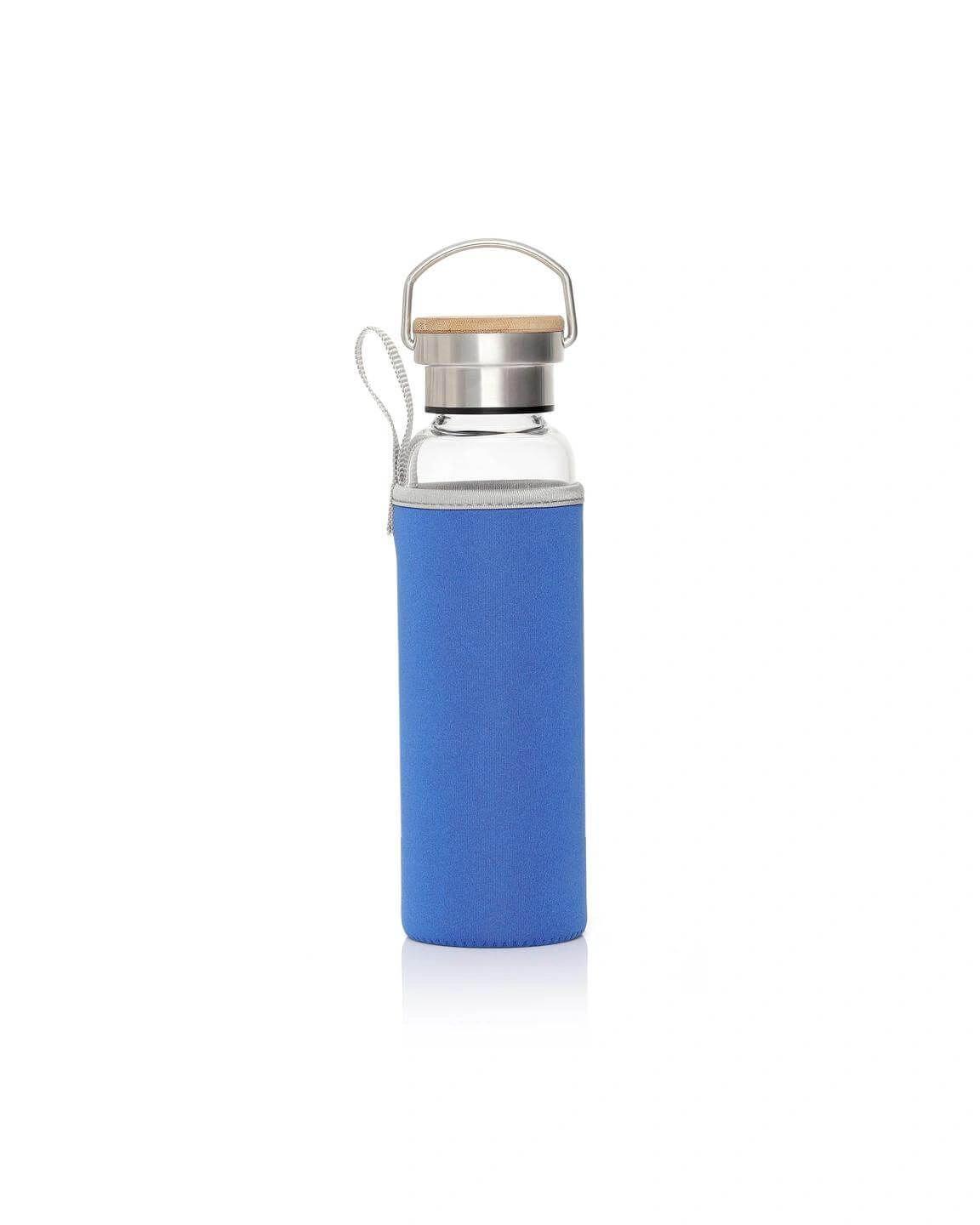 Bidala - FLOHA - Hans Larsen Borosilicate Glass Bottle with Neo Sleeve - Royal Blue