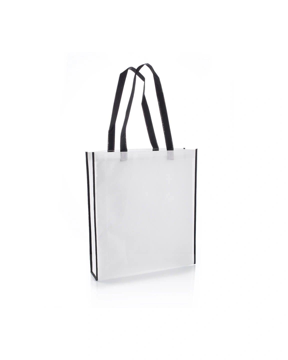 Bokefa - Non-Woven Shopping Bag Vertical White/Black