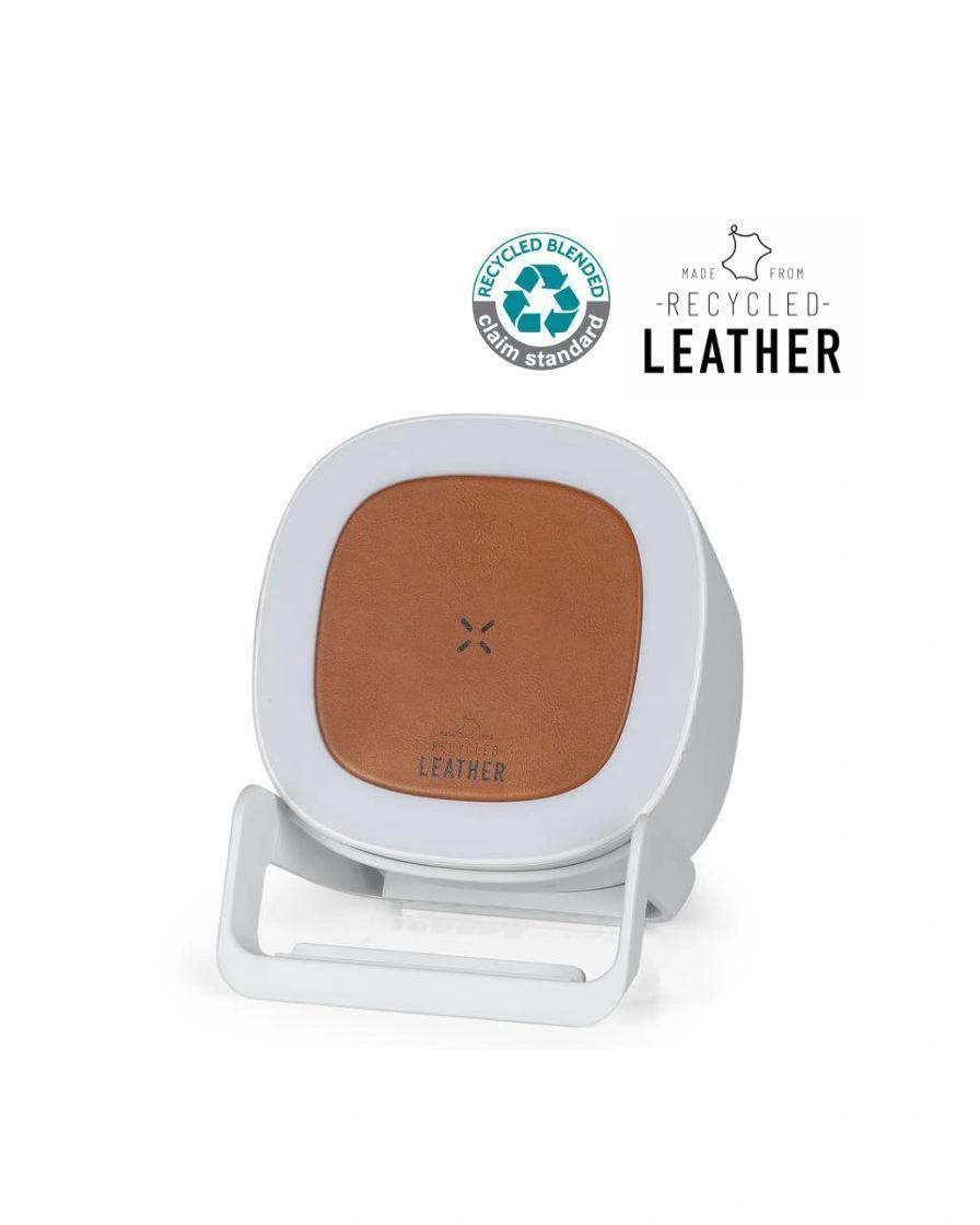 Libehi - TASOVA - @memorii Recycled 15W Wireless Charger Bluetooth Speaker - White/Tan