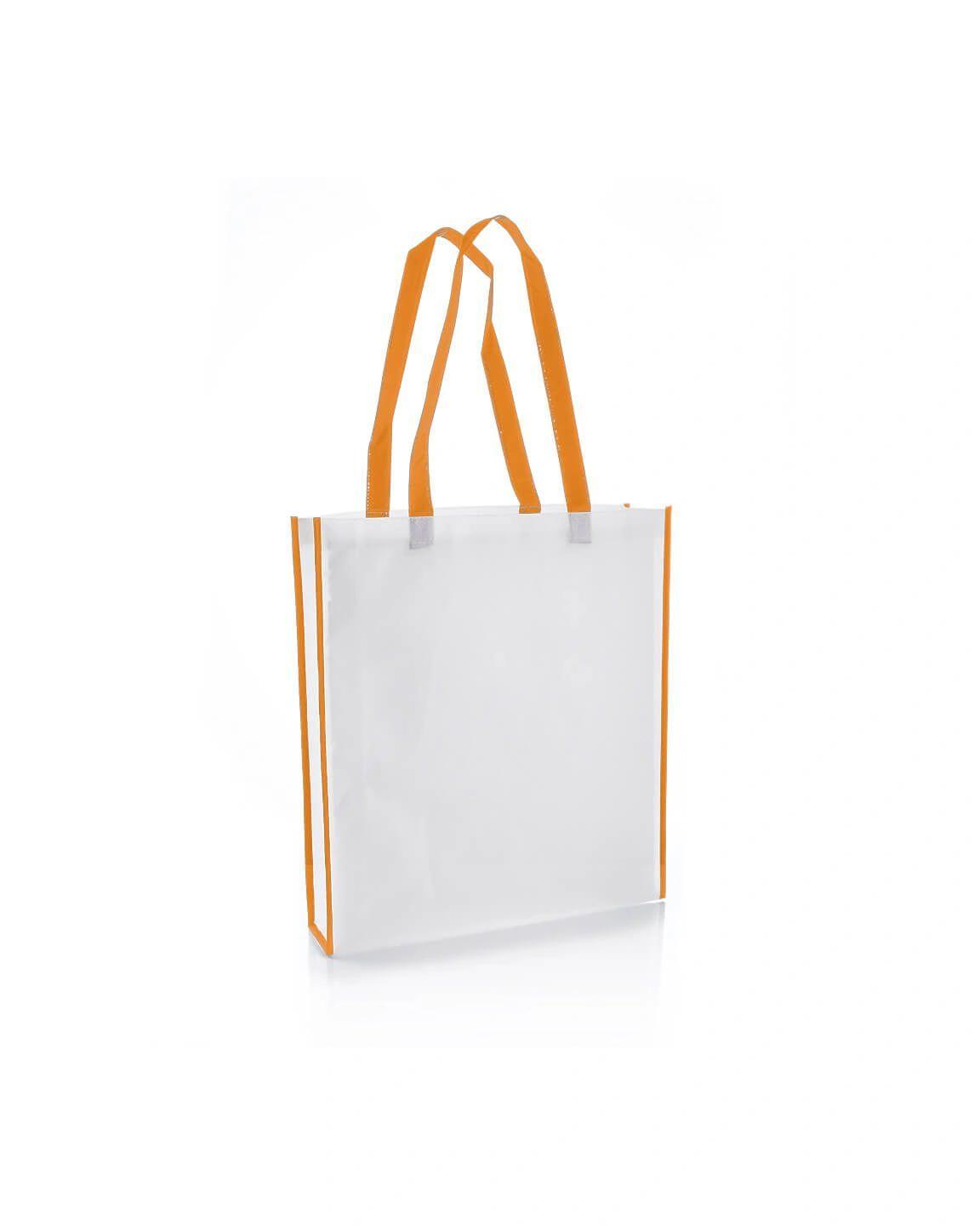 Hohiki - Non-Woven Shopping Bag Vertical White/Orange