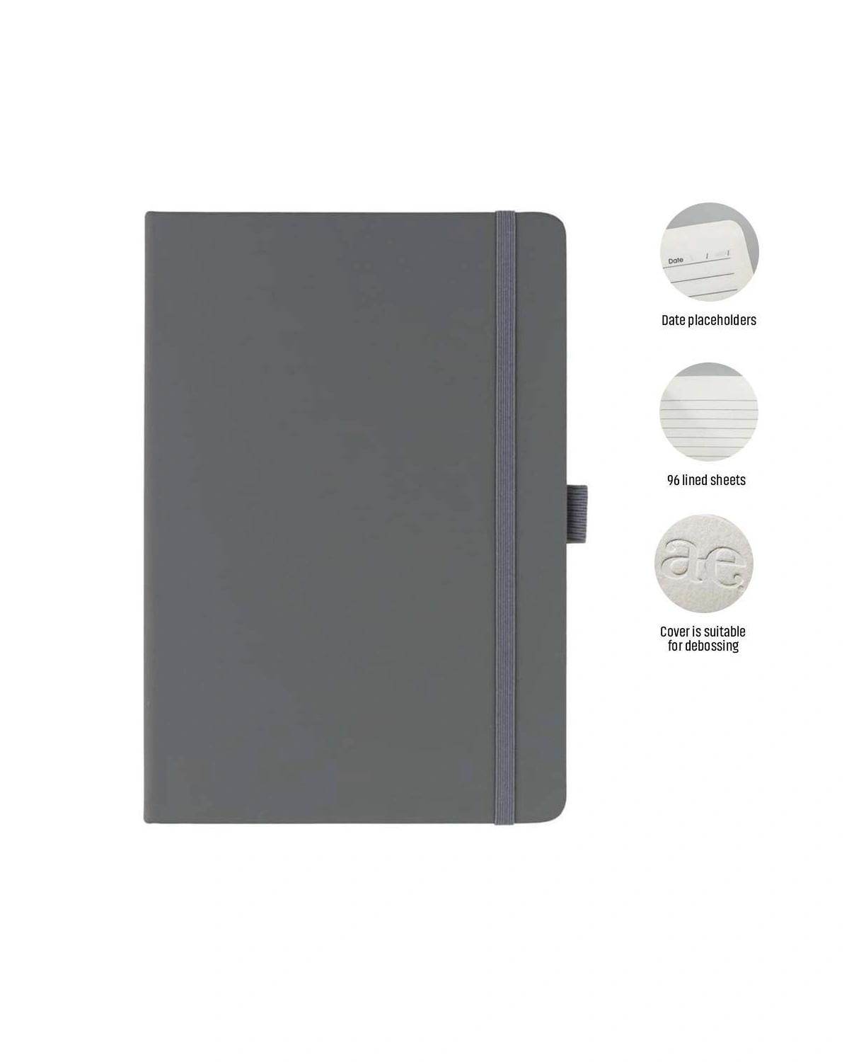 Kafoci - JURSI - A5 PU Notebook with Pen Loop - Grey
