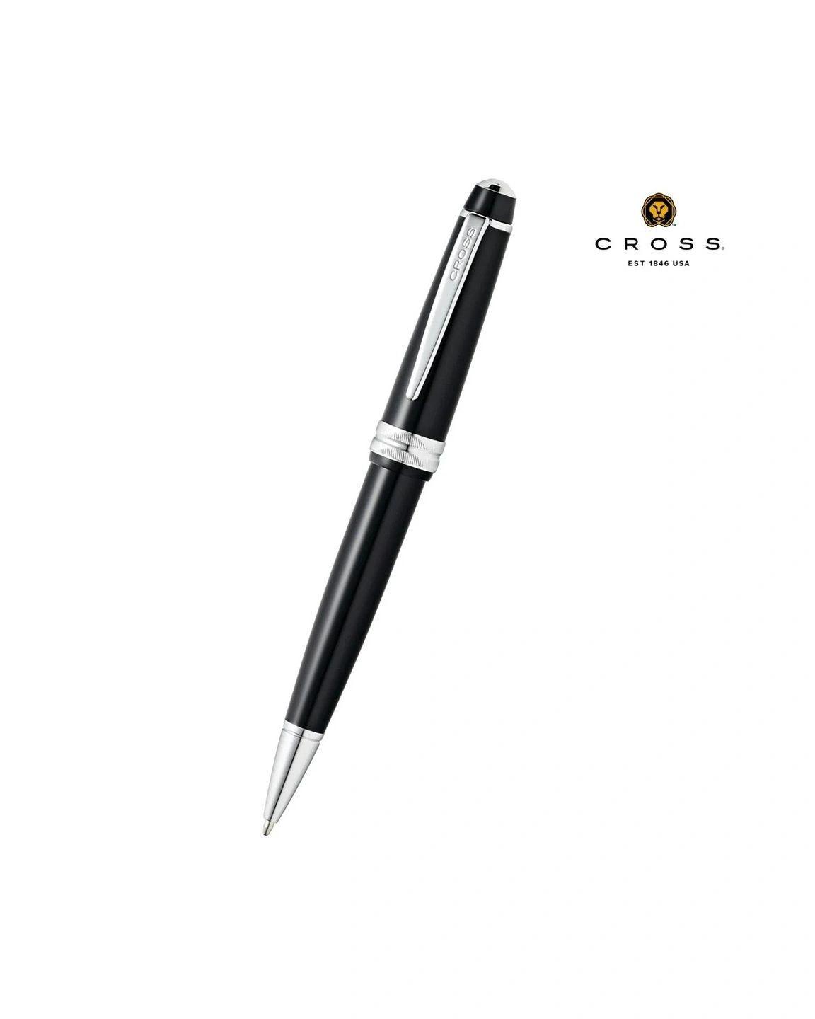 Lolife - Cross Bailey LightTM Polished Black Resin with Polished Chrome Appointments Ballpoint Pen (Blue Ink)