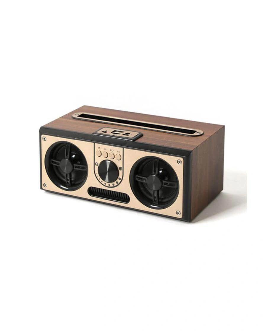 Cobeba - SEVAN - Retro Wood 20W Bluetooth Speaker with FM