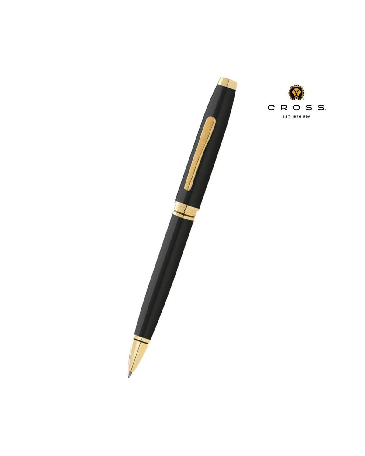 Galeke - Cross Coventry Classic Black Lacquer with Gold Tone Appointments Ballpoint Pen (Blue Ink)