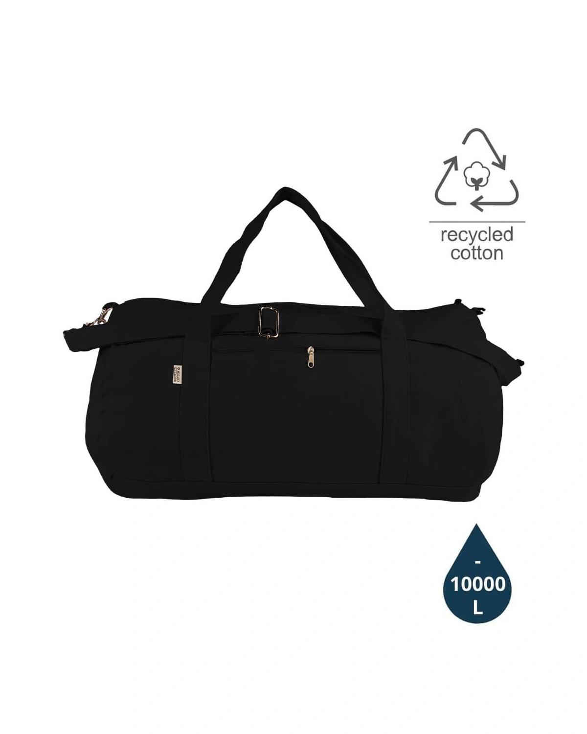 Gegabo - PUEBLA - GRS-certified Recycled Cotton Duffel / Gym Bag - Black
