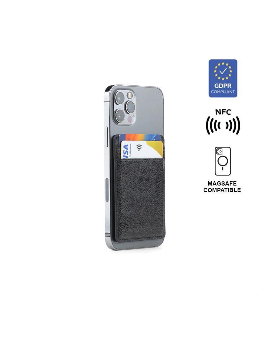Gelofi - ROMA - Santhome® 2-in-1 Mag Cardholder and Inbuilt NFC Digital Business Card - Black